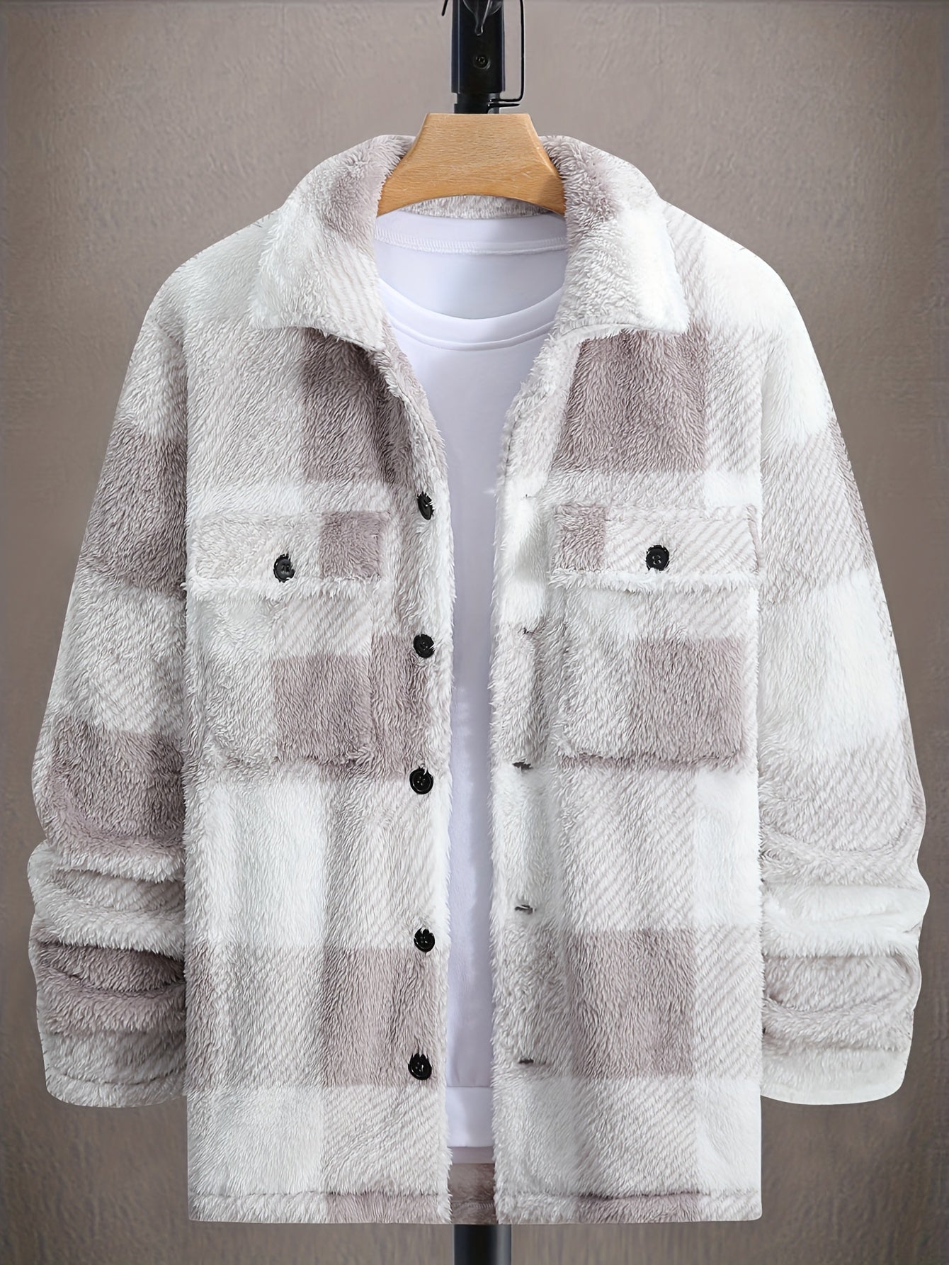 R&B | Karierte Shirtjacke Aus Plüsch Polyester Weich und Warm