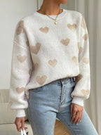 R&B | Lässiger Strickpullover mit Herzchen Damen