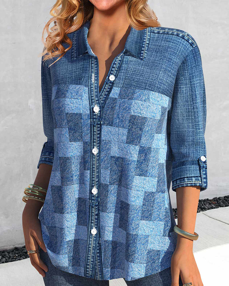 R&B | Denim Effekt Print