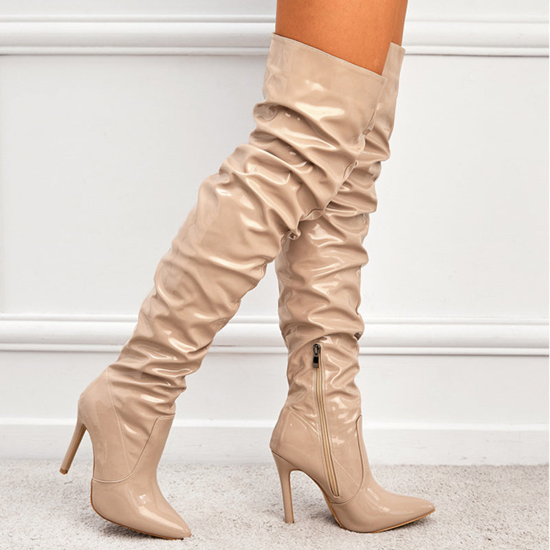 R&B | Kniehohe Lange Stiefel für Frauen mit Super Hohem Absatz für Partys