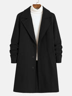 R&B | Elegante Lange Jacke Polyester und Wolle Klassisch und Warm