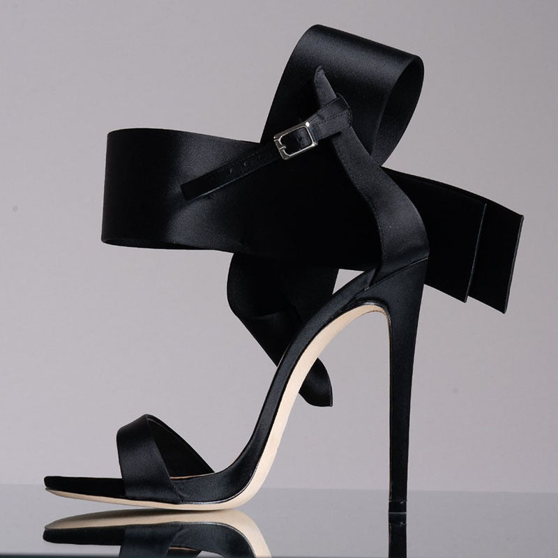 R&B | Sommer Übergröße Schleife Knöchelriemen High Heels Sandalen für Frauen