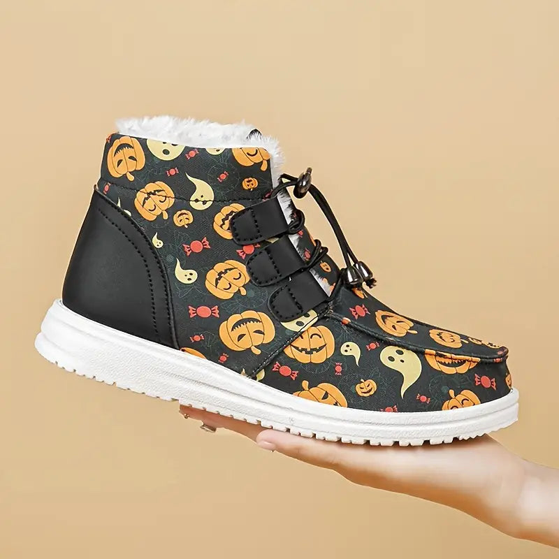R&B | Damen Halloween Druck Winterstiefel