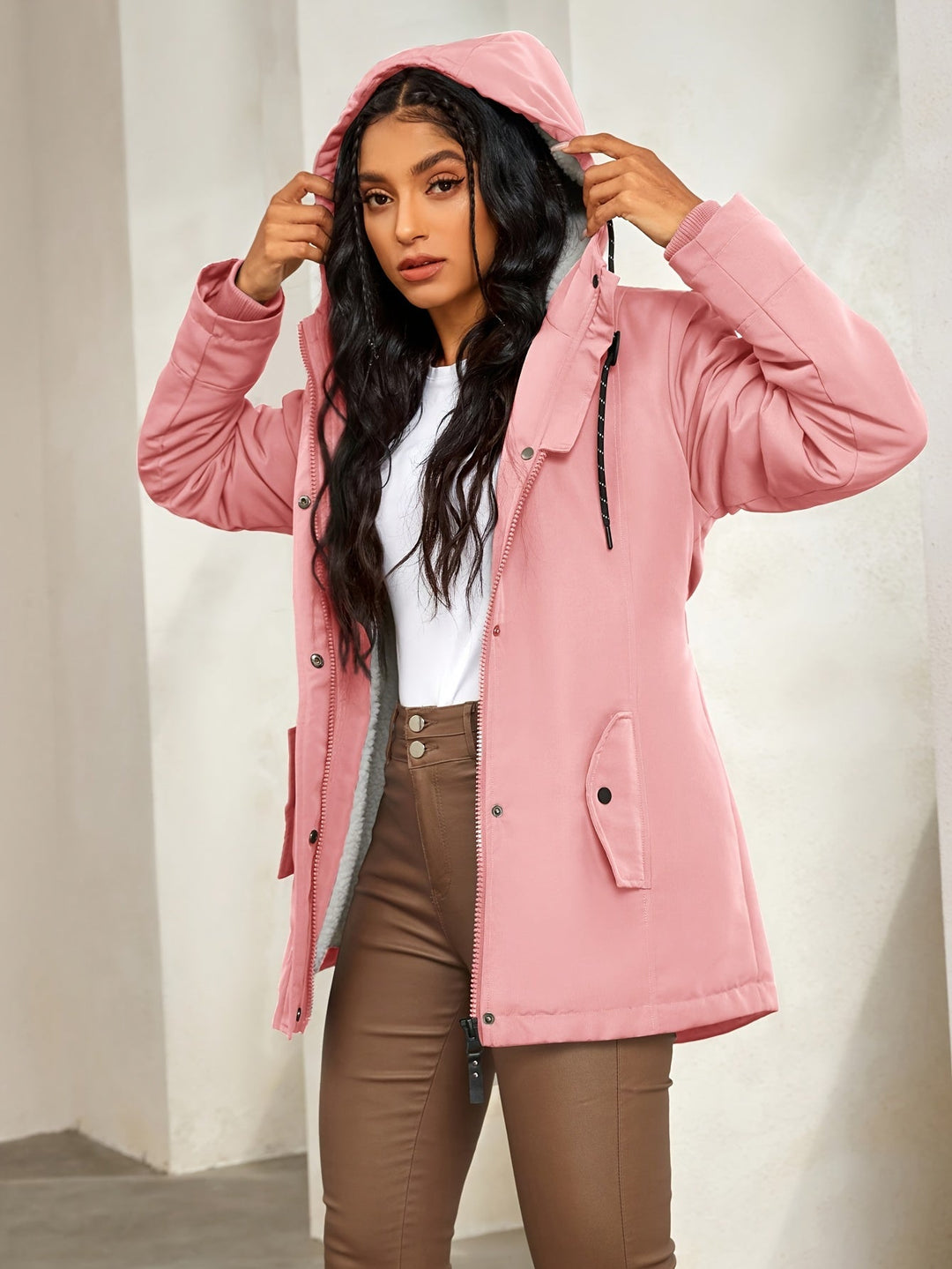 R&B | Winter Casual Cozy mit Fleece-Futter und Kapuze für Damen Ideal für Herbst-Winter