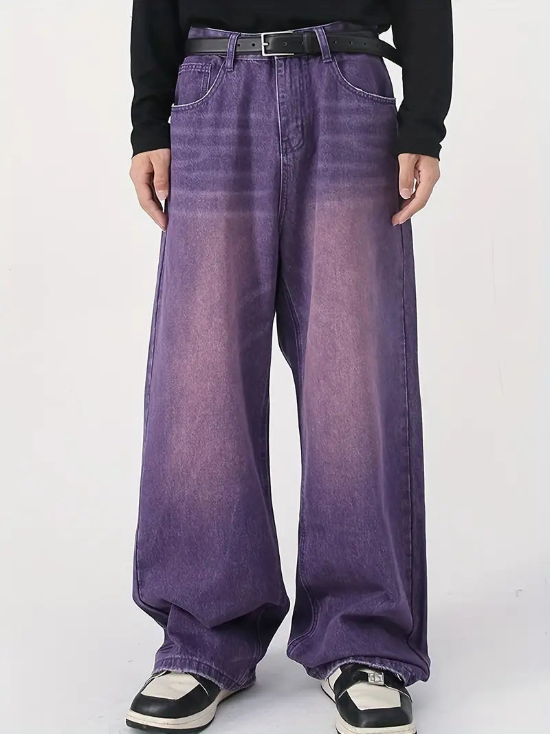 R&B | Weinlese Upcycle Baggy Jeans Mit AusgR&Bleichtem Effekt