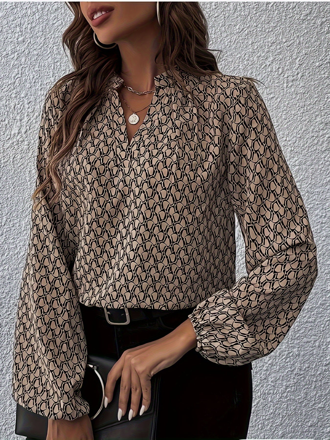 R&B | Stilvolle Bluse mit Grafischem Muster Polyester Elegant und Komfortabel