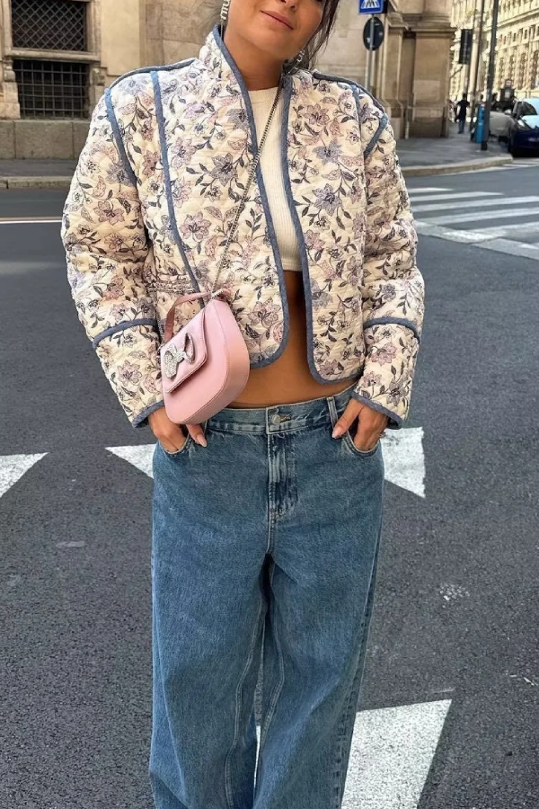 R&B | Kragen Wendbare Steppjacke in verkürzter Form