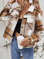 R&B | Karierter Kragenjacke mit Brusttaschen