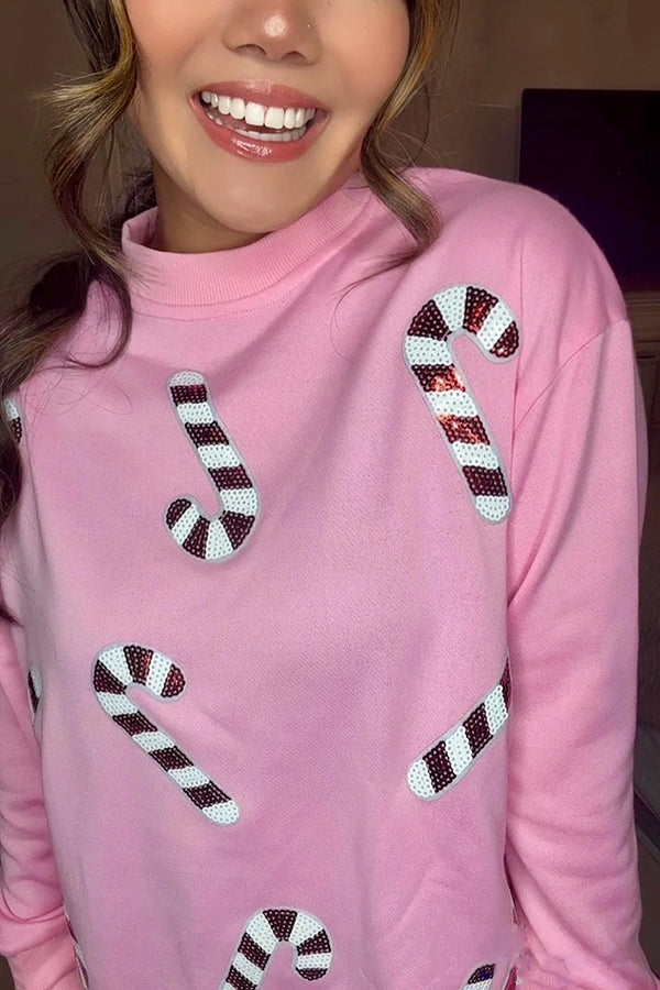 R&B | Weihnachts-Pailletten-Lässiger Rundhals Langarm-Sweatshirt
