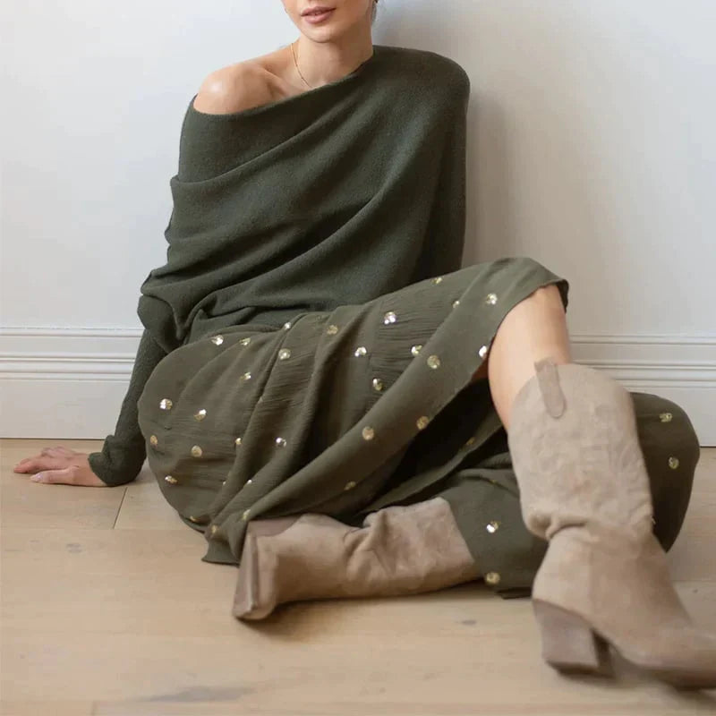 R&B | Asymmetrisch drapierter Pullover