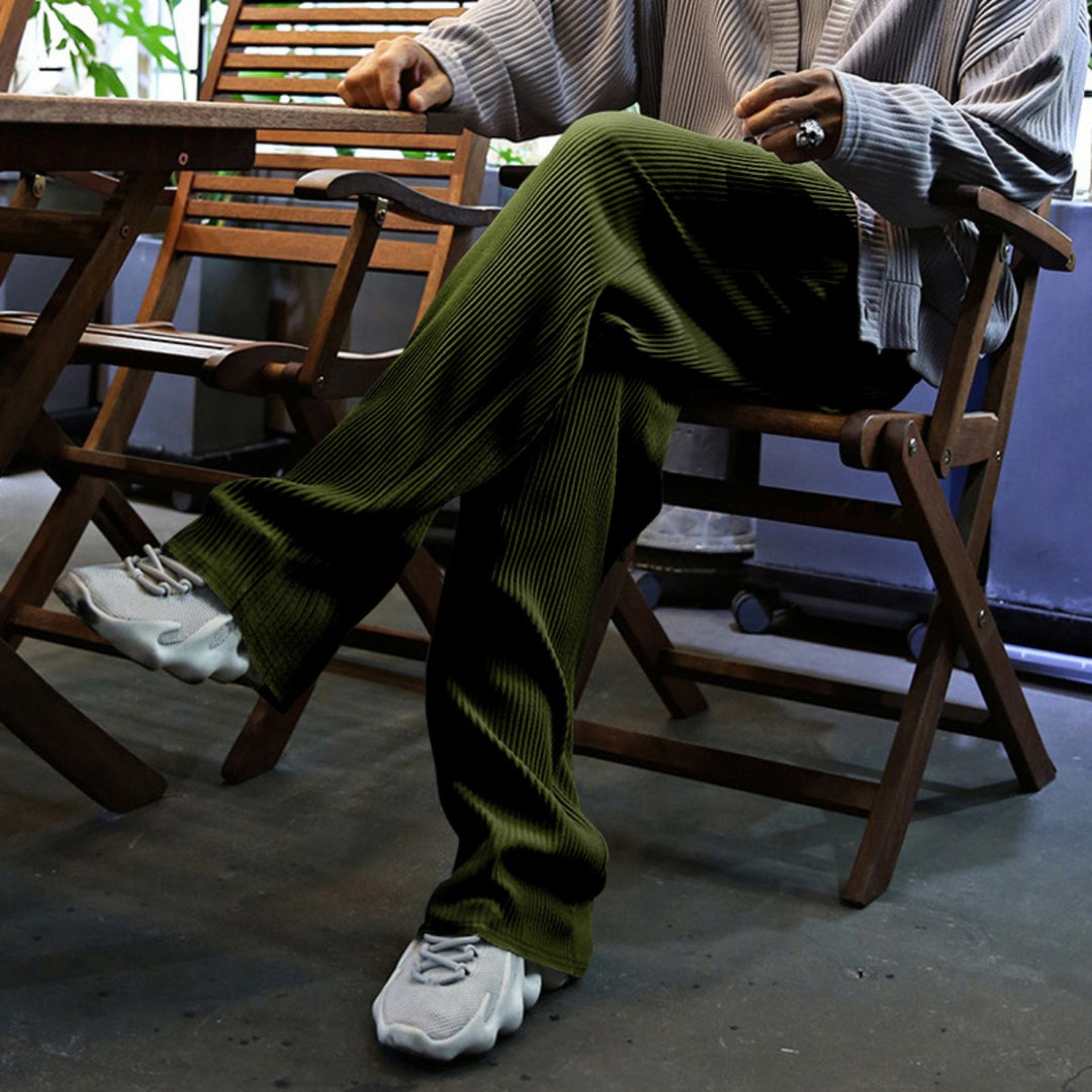 R&B | Dropping Gestreifte Hose mit hoher Taille und weitem Bein