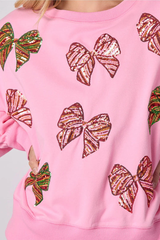 R&B | Weihnachtsbogen Pailletten Lockere Freizeit Langarm Sweatshirt