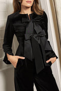 R&B | Peplum-Jacke aus Taft mit Samtschleifendetail