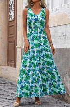R&B | Kleid mit V-Ausschnitt und elastischer Taille