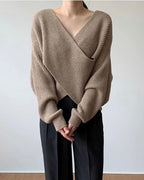R&B | Rippstrick-cross-over-pullover Weich und Elegant Moderne Passform