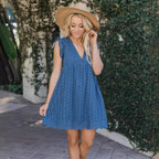 R&B | Jacquard-Kleid mit hohlem V-Ausschnitt aus Spitze
