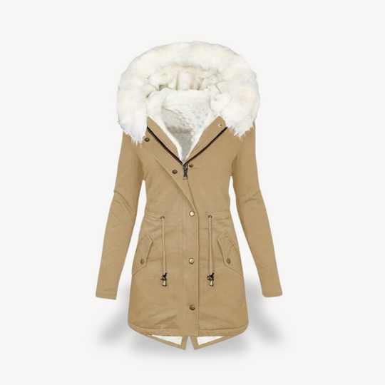 R&B | Damen Kunstpelz Kapuzen Parka Jacke