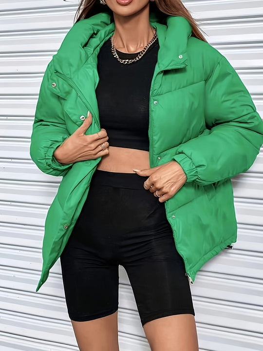 R&B | Dicke Lässige Winterjacke mit Kapuze und Reißverschluss für Frauen Perfekt für Herbst-Winter