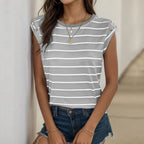 R&B | Ärmelloses gestreiftes T-Shirt Frauen
