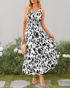 R&B | Kleid mit V-Ausschnitt und elastischer Taille