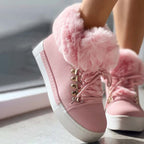 Warme Plüsch Plattform Stiefeletten R&B