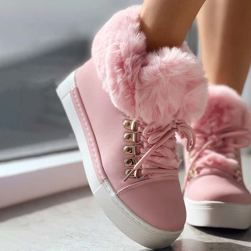 Warme Plüsch Plattform Stiefeletten R&B