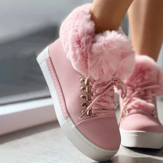 Warme Plüsch Plattform Stiefeletten R&B