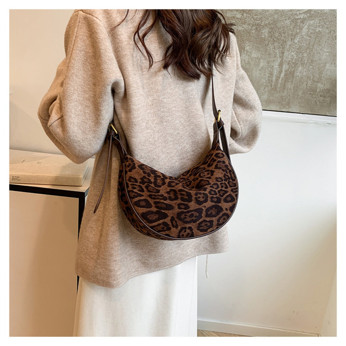 R&B | Vintage Umhängetasche mit Leopardenmuster