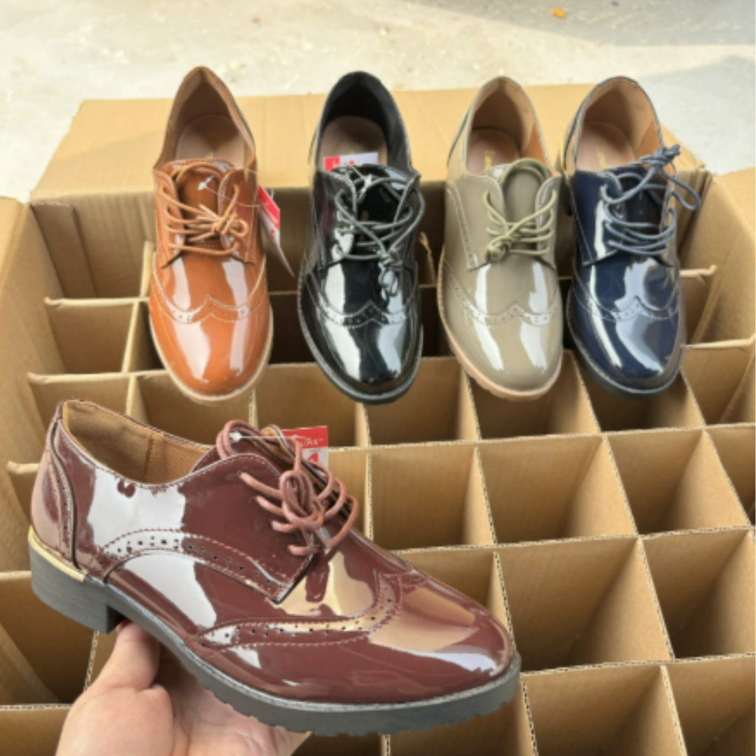 Bequeme Elegante Vintage Schuhe Mit Glänzendem Leder Schuhe R&B