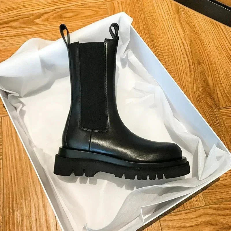 Bequeme Warme Schlupfstiefel Damen Alltag Ideale Stiefel R&B