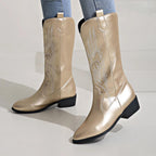 Bequeme Weiche Elegante Robuste Breite Western Stiefel R&B