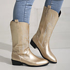 Bequeme Weiche Elegante Robuste Breite Western Stiefel R&B