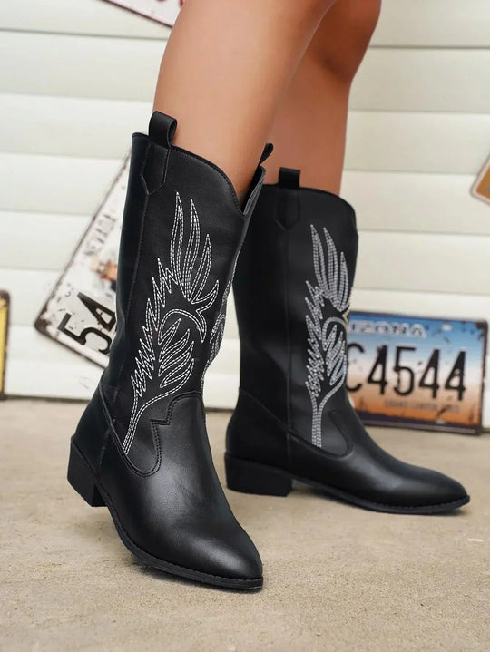 Bequeme Weiche Elegante Robuste Breite Western Stiefel R&B