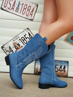 Bequeme Weiche Elegante Robuste Breite Western Stiefel R&B