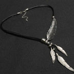 R&B | Goldene Feder Halskette Im Boho Stil