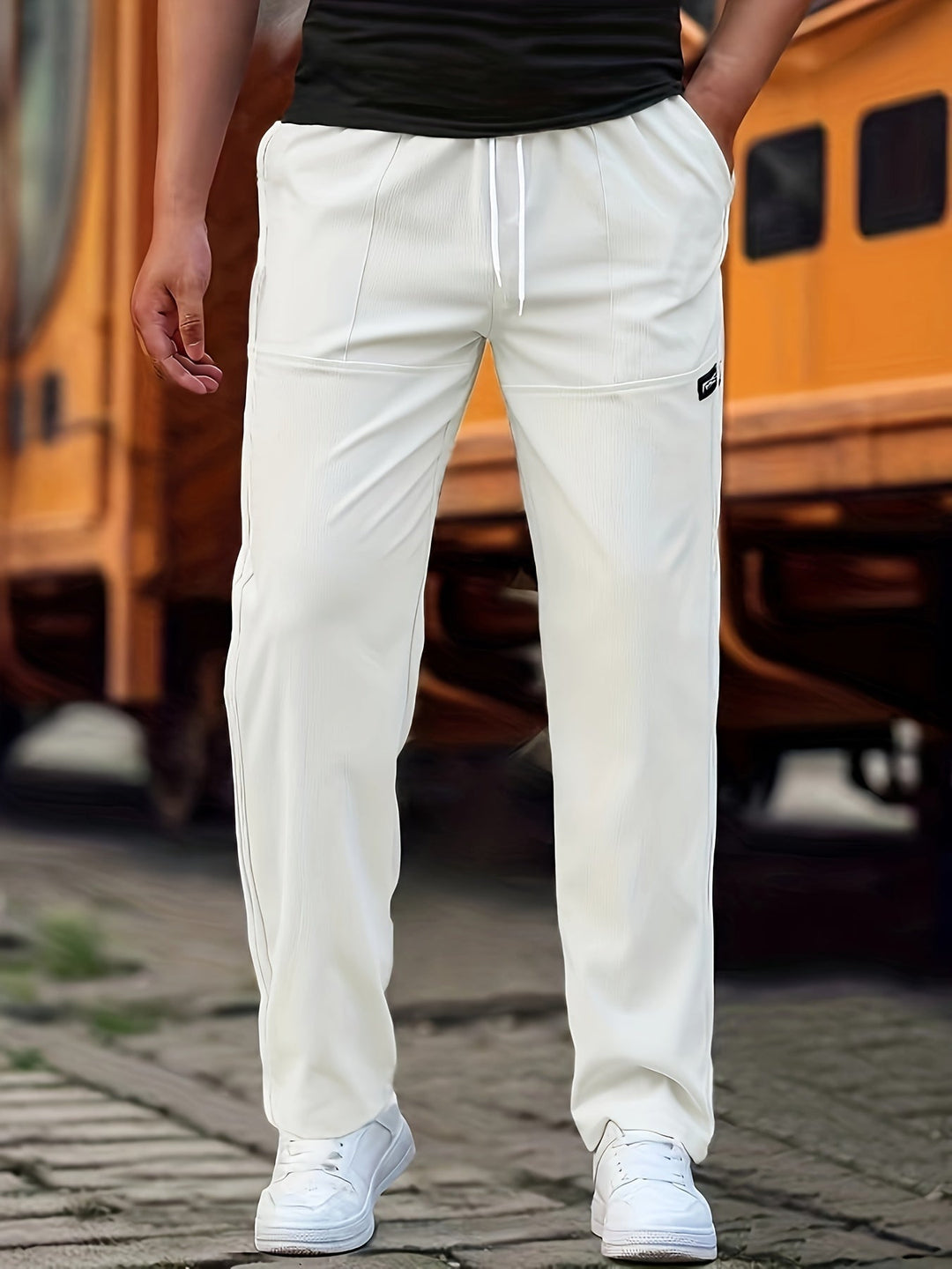 R&B | Stilvolle Kordelzug Athletische Hosen mit Taschen für Herren