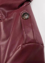 R&B | Leren Trenchcoat - elegante rote Damenjacke