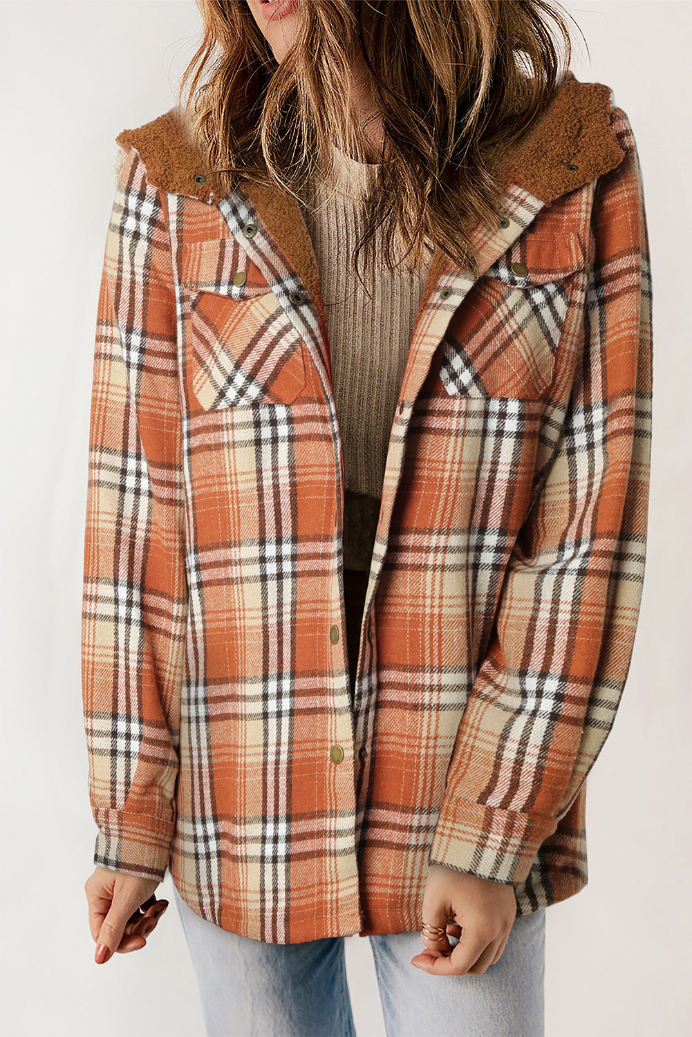 R&B | Gepunktete Jacke mit Kapuze Weiches Plüschfutter Perfekt für Kalte Tage