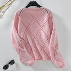 R&B | Luftiger Hohlstrickpullover Für Übergangszeit