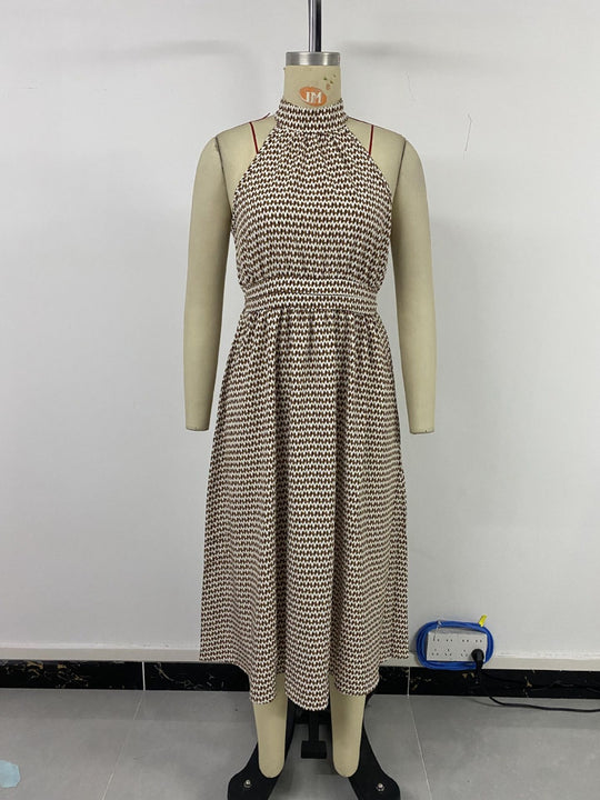 R&B | Retro-Kleid mit geometrischem Print und halbem Rollkragen