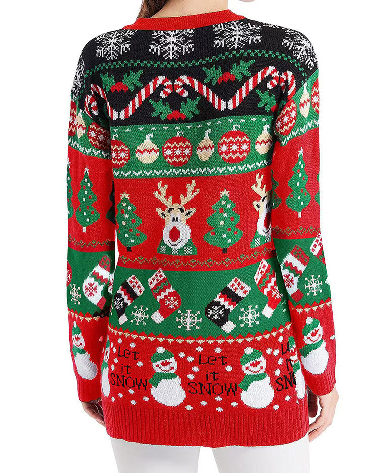 R&B | Lockere Strick Weihnachts Cardigan Pullover