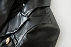 R&B | Schwarze Lederblazer Damen - Formal-Geschäft - Uni-Einfarbig