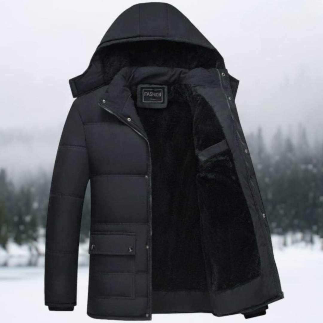 R&B | Schwarze Puffer-Winterjacke