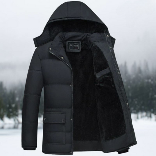 R&B | Schwarze Puffer-Winterjacke