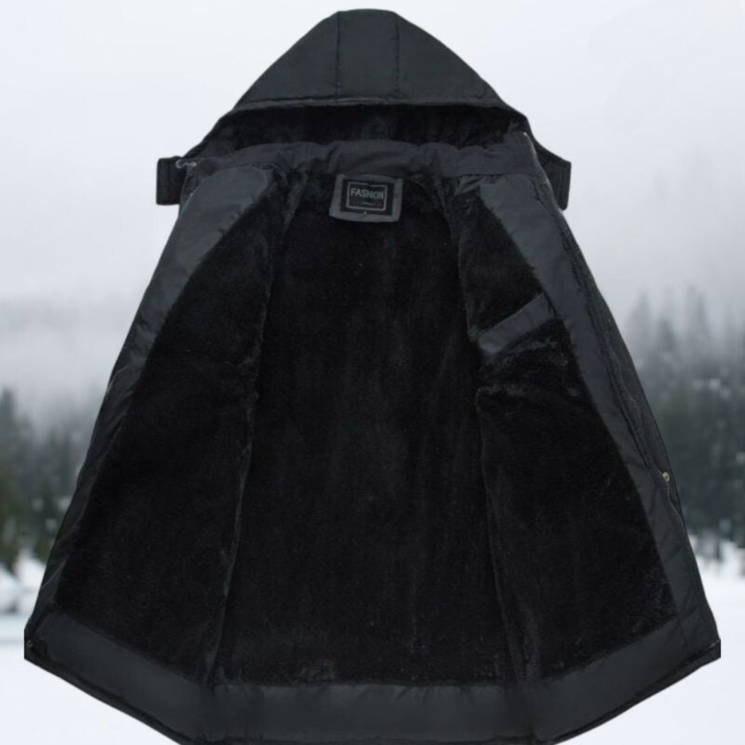 R&B | Schwarze Puffer-Winterjacke