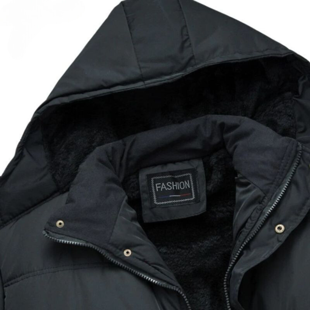 R&B | Schwarze Puffer-Winterjacke