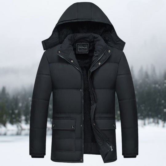 R&B | Schwarze Puffer-Winterjacke