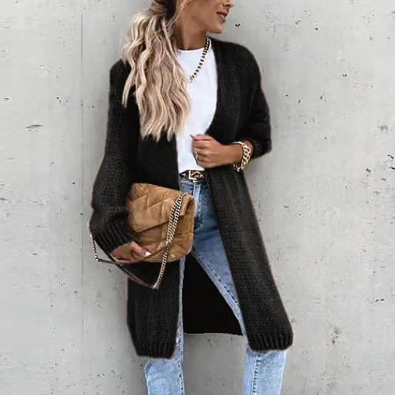 R&B | Strickjacke - Damen Herbst Mittellange Kaschmirstrickjacke