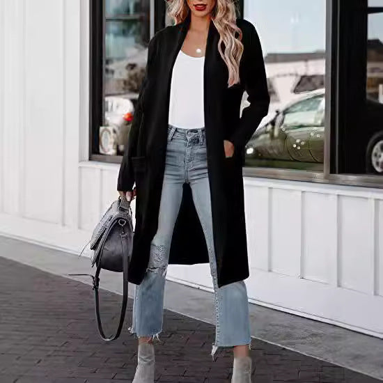 R&B | Langer Cardigan - Offene Front - Elegante Freizeitkleidung