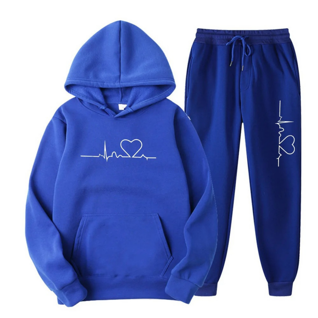 R&B | Damen Kapuzenpullover Trainingsanzug Satz mit Druck